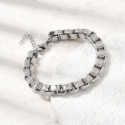 304 Stainless Steel Box Chains Bracelets for Women BJEW-P399-02P-1