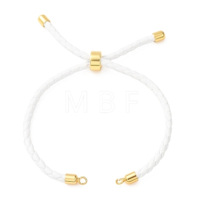 Adjustable Round Braided Microfiber Leather Cord Bracelet Making KK-CBAC260-01G-30-1