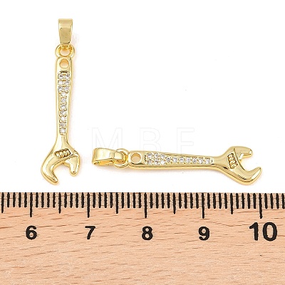 Brass Micro Pave Clear Cubic Zirconia Pendants KK-G549-16C-G-1