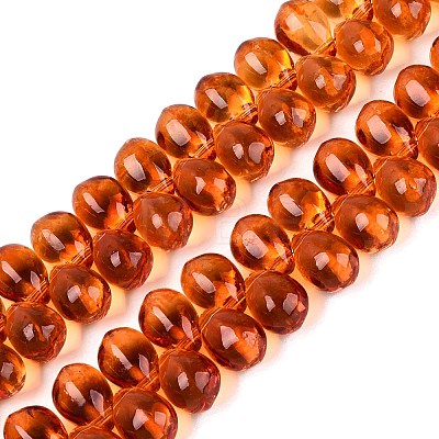 Baking Paint Transparent Glass Beads Strands GL-N005-02A-D05-1