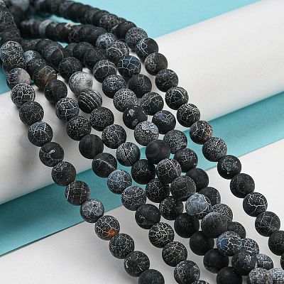 Weathered Agate Beads Strand G-E403-79-6mm-1