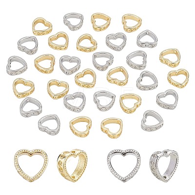   30Pcs 2 Colors Brass Bead Frames KK-PH0003-62-1