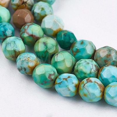 Dyed & Heated Natural Magnesite Beads Strands TURQ-F010-04A-4mm-1