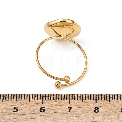 Real 18K Gold Plated 304 Stainless Steel Cuff Ring Components STAS-A191-12A-G-1