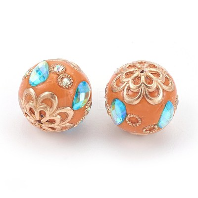 Handmade Indonesia Rhinestone Beads IPDL-E012-18A-1