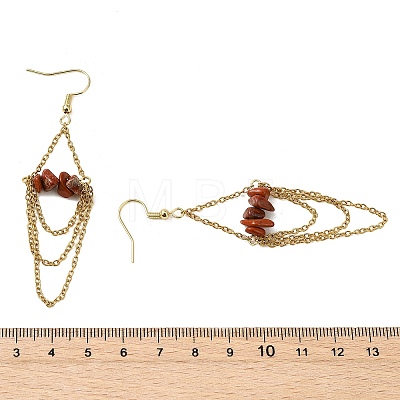 Natural Red Jasper Dangle Earrings EJEW-JE07287-02-1