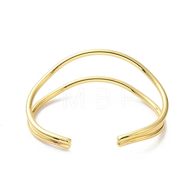 Rack Plating Brass Cuff Bangles BJEW-A137-10G-1