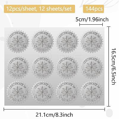 12 Sheets PET Adhesive Wax Seal Stickers DIY-WH0524-002-1