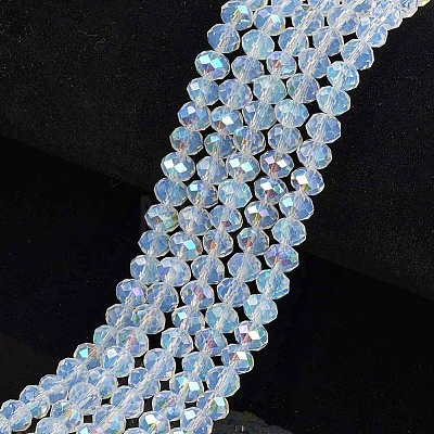 Electroplate Glass Beads Strands X-EGLA-A034-J6mm-L07-1