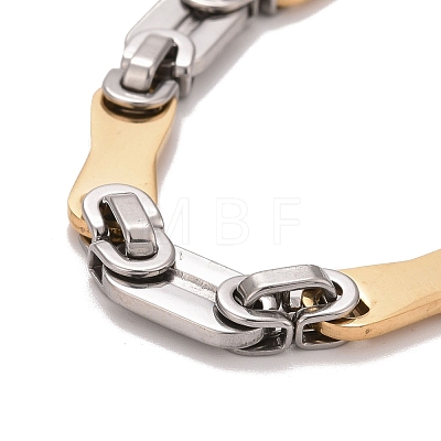 Vacuum Plating 304 Stainless Steel Bar Link Chains Bracelet STAS-E160-01GP-1