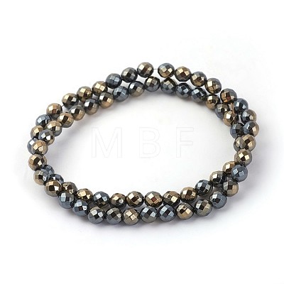 Electroplated Non-magnetic Synthetic Hematite Beads Strands G-P408-P-10mm-1