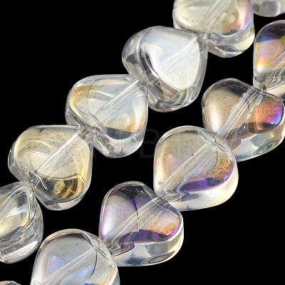 AB Color Plated Electroplate Transparent Glass Beads Strands X-EGLA-G037-09A-AB01-1