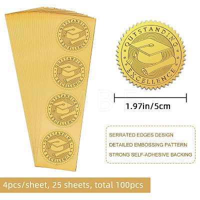 Self Adhesive Gold Foil Embossed Stickers DIY-WH0211-330-1