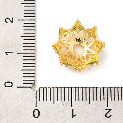 Brass Micro Pave Clear Cubic Zirconia Bead Caps KK-C072-01B-G-1