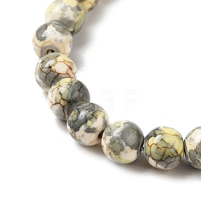 Synthetic Turquoise Dyed Camouflage Beads Strands G-E594-24P-A-1