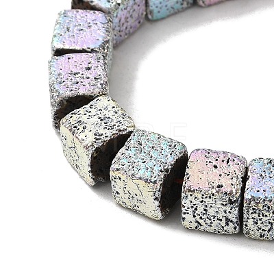 Blaking Painted Natural Lava Rock Beads Strands G-B086-B01-01A-1