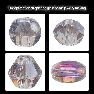 4 Style Electroplate Glass Beads EGLA-YW0001-35-1