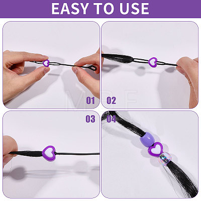 2Bags 2 Styles Resin Hair Beads for Hair Braiding Tool DIY-CA0008-38B-1