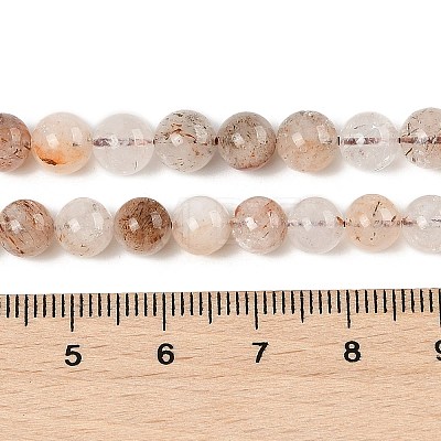 Natural Black Gold Rutilated Quartz Beads Strands G-H093-B02-6MM-1