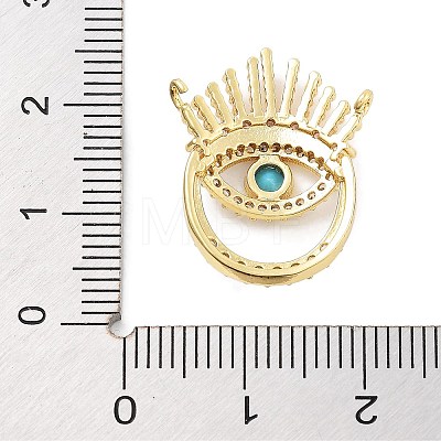 Evil Eye Rack Plating Brass Micro Pave Cubic Zirconia Pendants KK-Z071-69G-02-1