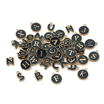 Initial Letter A~Z Alphabet Alloy Enamel Charms ENAM-TA0003-58-1