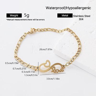 Vintage 304 Stainless Steel Link Bracelets for Women CS6092-1-1