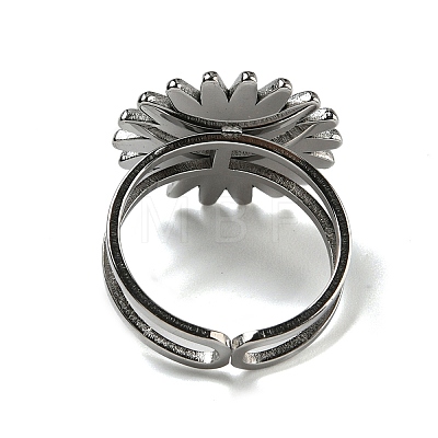 Sun 304 Stainless Steel Open Cuff Rings STAS-Z060-08P-05-1