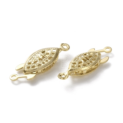 Brass Filigree Box Clasps KK-L205-07G-1