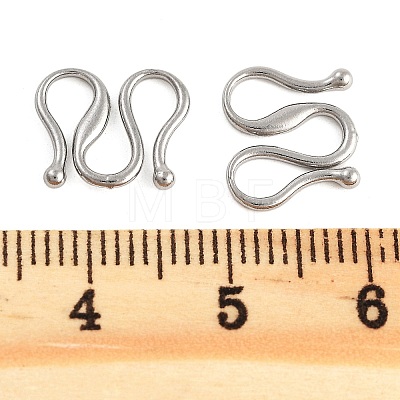 Non-Tarnish 304 Stainless Steel S-Hook Clasps STAS-L082-005P-1