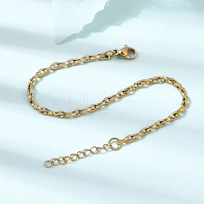 3MM 304 Stainless Steel Twisted Oval Link Chain Bracelets for Man and Women SA-CBAB767-17A-G-1