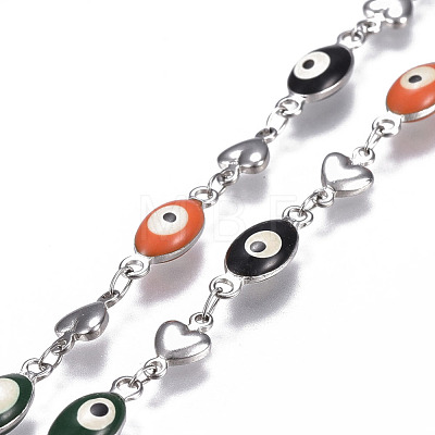304 Stainless Steel Enamel Chains CHS-P006-12P-1