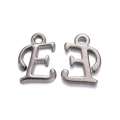 Gunmetal Plated Alloy Letter Pendants LS-PALLOY-J718-01B-E-1