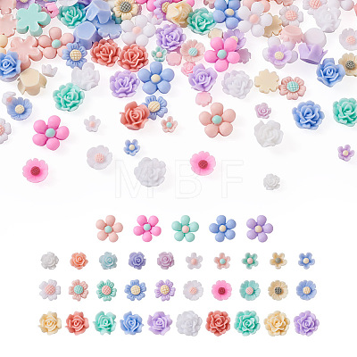 Craftdady 700Pcs 7 Styles Opaque Resin Cabochons CRES-CD0001-07-1