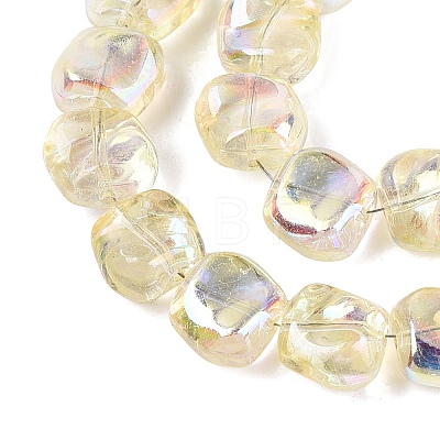 Electroplate Transparent Glass Beads Strands EGLA-N057-02A-03-1