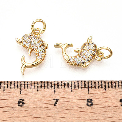 Brass Micro Pave Cubic Zirconia Pendants KK-T070-78G-1