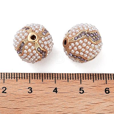 Golden Plated Alloy Rhinestone Beads FIND-E046-13G-02-1