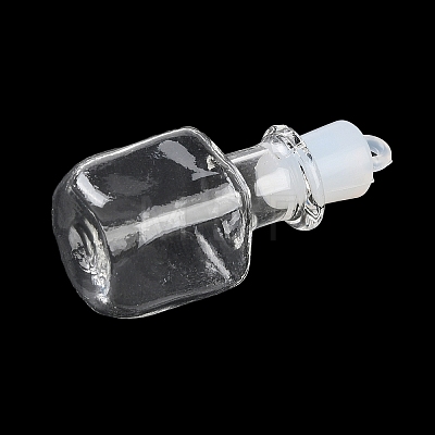 Clear Glass Wishing Bottle Pendants GLAA-A010-01F-1