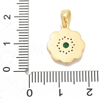 Brass Micro Pave Cubic Zirconia Pendents KK-M303-02G-08-1