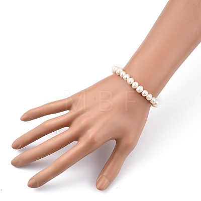 Natural Cultured Freshwater Pearl Beaded Bracelets BJEW-JB05434-02-1