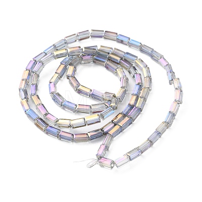 Electroplate Transparent Glass Beads Strands EGLA-H106-01A-FR01-1