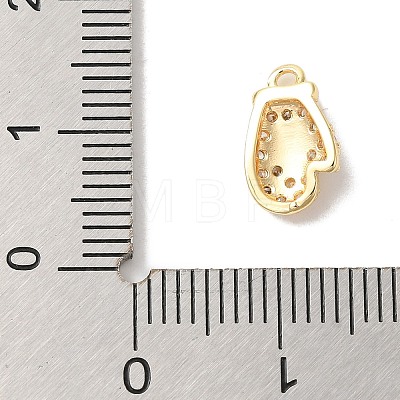 Christmas Theme Brass Micro Pave Cubic Zirconia Charms KK-P278-11G-1