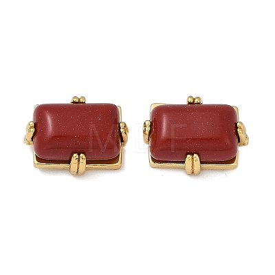 Brass Stud Earrings KK-F358-03G-01-1