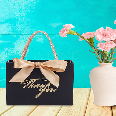4Pcs Rectangle Paper Wrapping Handle Bags with Ribbon CARB-LP0001-46-1