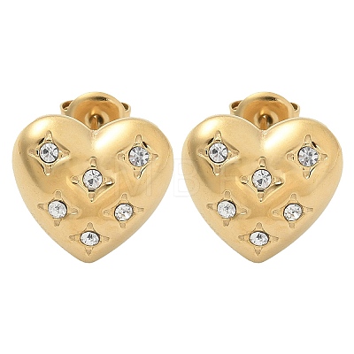 Ion Plating(IP) 304 Stainless Steel Stud Earrings EJEW-A118-06G-04-1