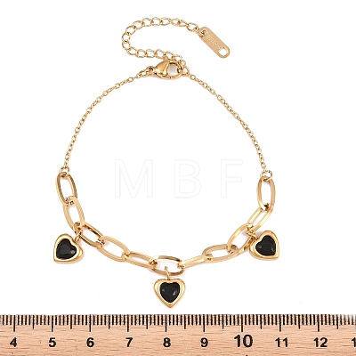 304 Stainless Steel Rhinestone Charm Bracelets BJEW-B171-10G-1