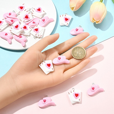 10Pcs Valentine's Day Resin Pendants FIND-YW0007-92A-1