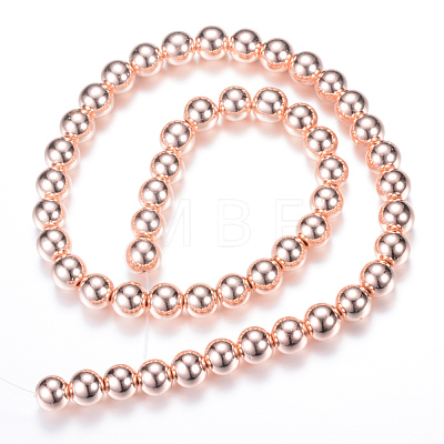 Electroplate Non-magnetic Synthetic Hematite Bead Strands G-Q466-10mm-03-1