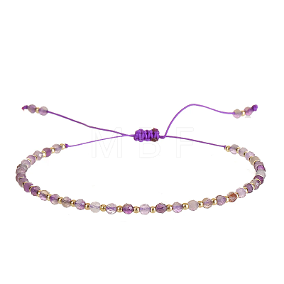 Natural Amethyst Beads Braided Bead Bracelets for Women AI9762-16-1