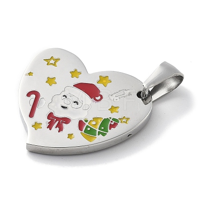 Christmas 304 Stainless Steel Enamel Pendants STAS-Z098-34P-1