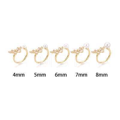 Butterfly Brass Micro Pave Cubic Zirconia Cuff Rings Setting KK-T079-50G-1